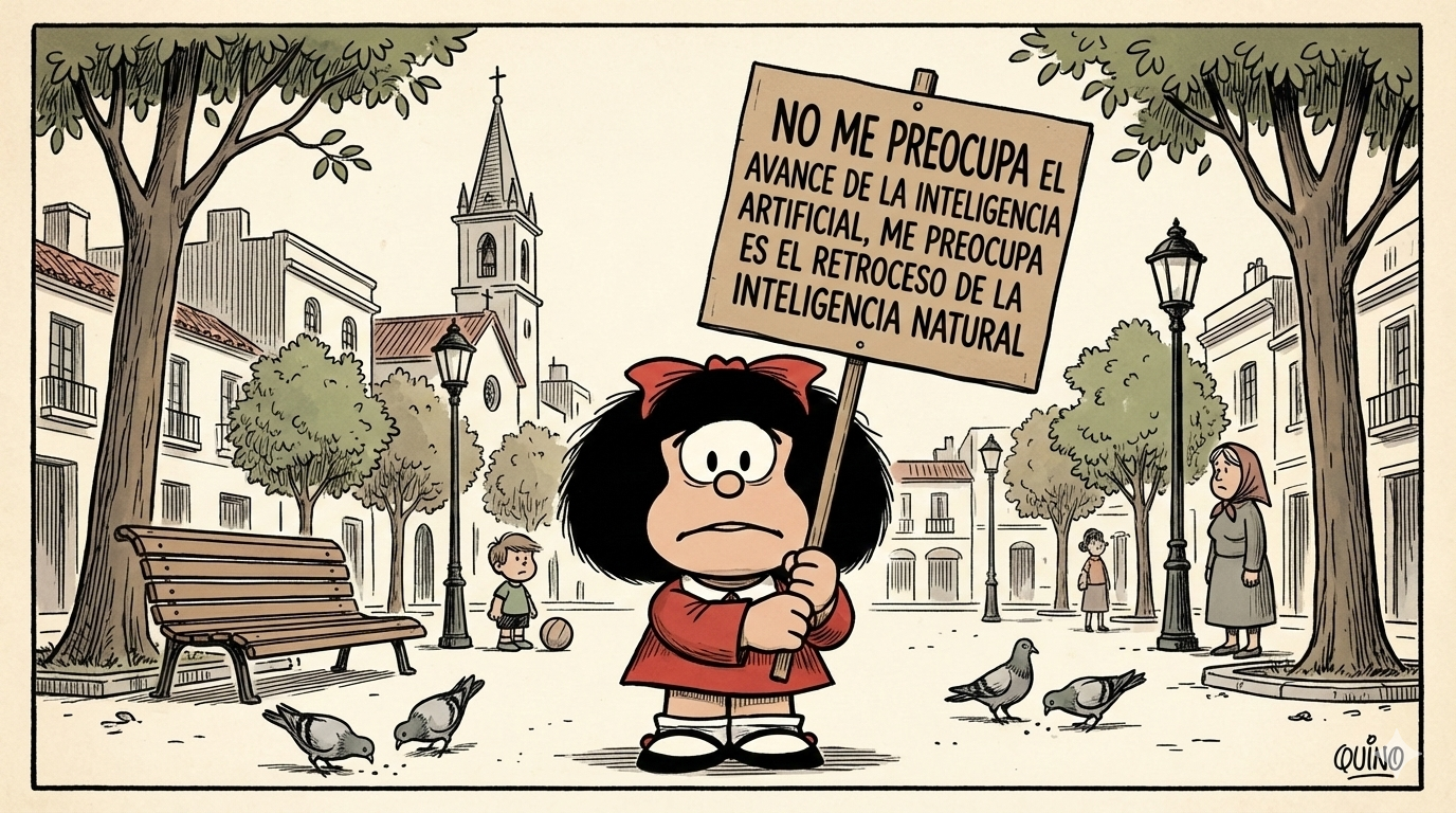 Mafalda Was Right: It's Not AI's Advancement, It's Human Intelligence's Regression